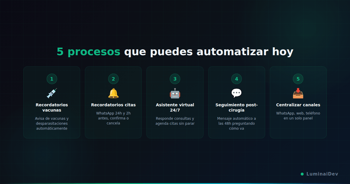 Infografía: 5 procesos automatizables en una clínica veterinaria